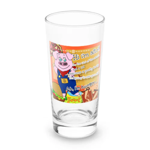 農場のアイドル【ぶたのアルトくん🐷】 Long Sized Water Glass