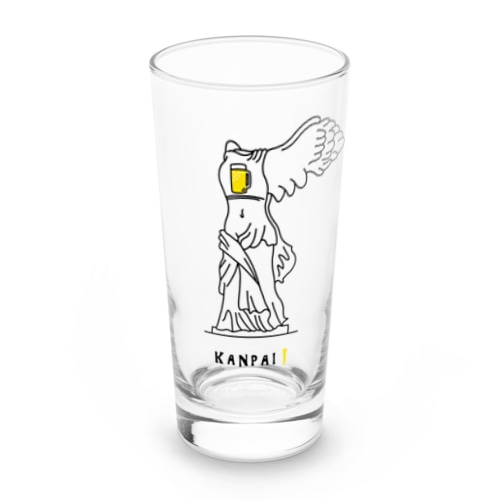 彫刻 × BEER（サモトラケのニケ）黒線画 Long Sized Water Glass