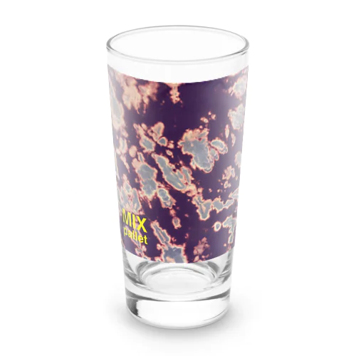タイダイ染めプリント　紫 Long Sized Water Glass