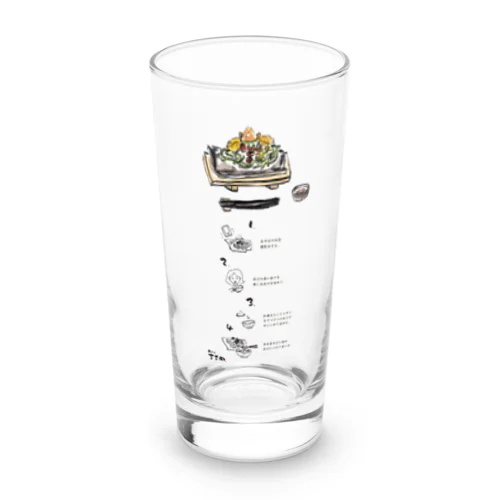 瓦そばの食べ方（ロゴあり） Long Sized Water Glass