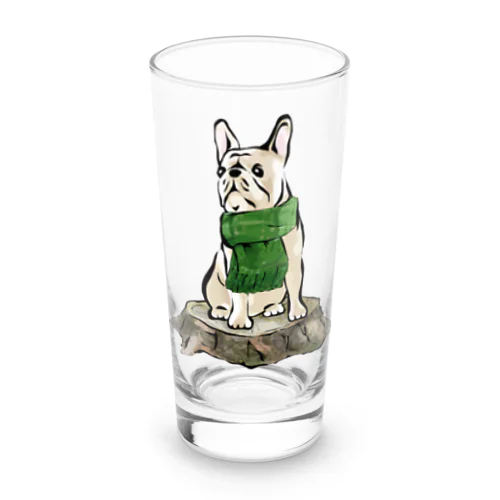 マフラー犬　フレンチブルドッグ　クリーム Long Sized Water Glass