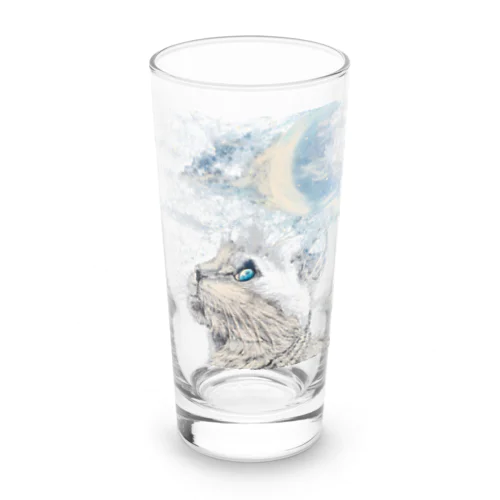 cat moon Long Sized Water Glass