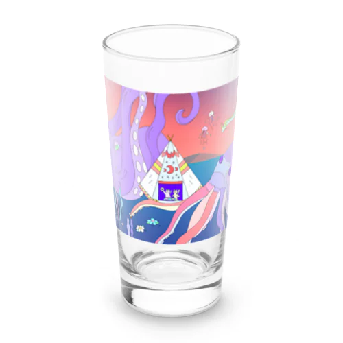 深海でDJするねこ、タコとイカ、クラゲ、リュウグウノツカイ Long Sized Water Glass