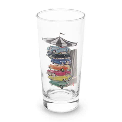 積み重なる車くるまクルマ Long Sized Water Glass