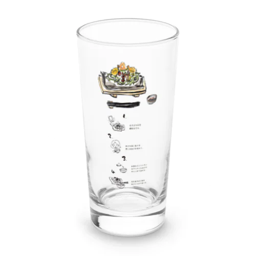 瓦そばの食べ方（ロゴなし） Long Sized Water Glass