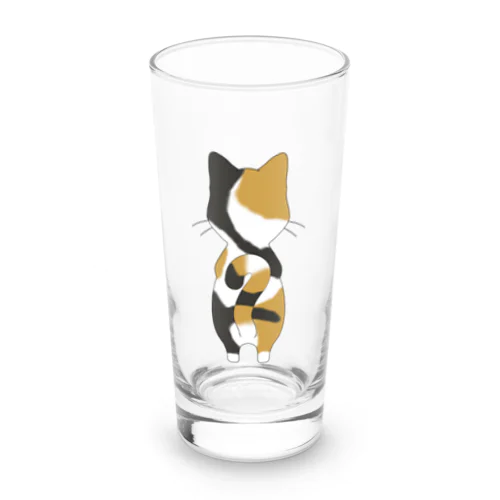 にゃ王さま　背中三毛猫 Long Sized Water Glass