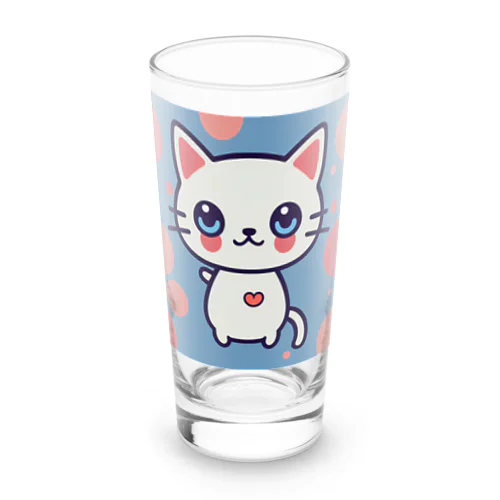 狛猫のミケ「はーとびーと」 Long Sized Water Glass