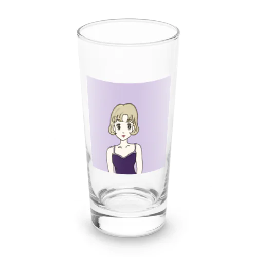 Ms. Blonde Short Hair Long Sized Water Glass