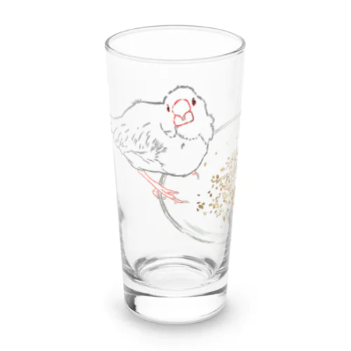 もぐもぐ文鳥さん 線画 Long Sized Water Glass