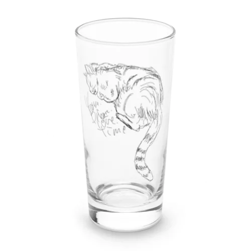 ねむりおおねこのクリア Long Sized Water Glass