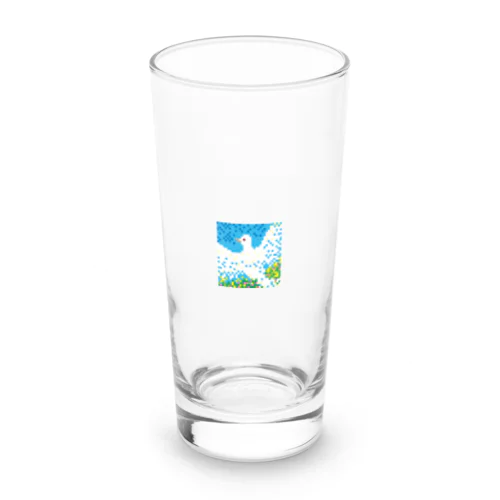 カラフルドット・空に飛び立つ白い鳥 Long Sized Water Glass