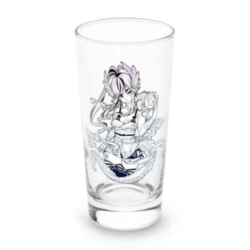 和風竜姫ちゃん(青) Long Sized Water Glass