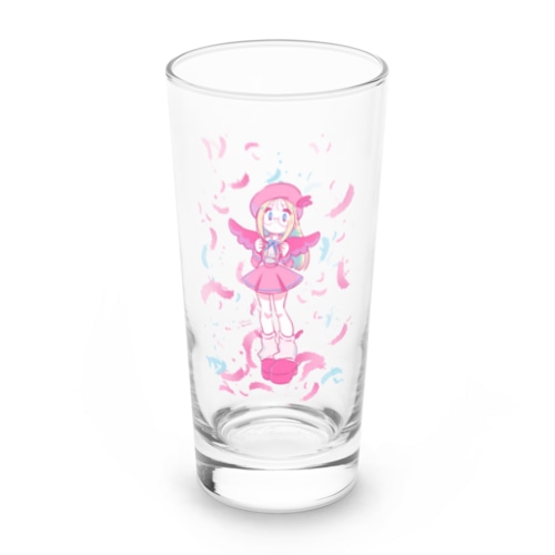 ピンクの羽の女の子 Long Sized Water Glass