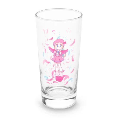 ピンクの羽の女の子 Long Sized Water Glass