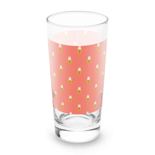 囚われうさぎ パターン ピンクver. Long Sized Water Glass