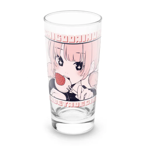 いちご大福食べ食べガール Long Sized Water Glass