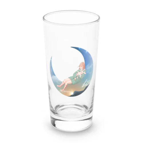 ウサギのぬいぐるみと眠る女の子 Long Sized Water Glass