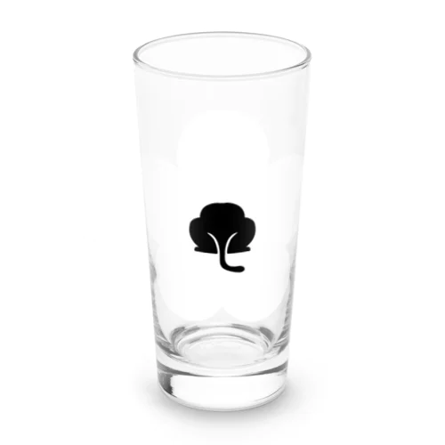 動物家紋h.t.（裏梅ネコ尻）白 Long Sized Water Glass
