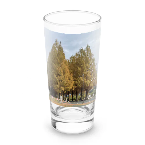 紅葉の季節の並木道 Long Sized Water Glass