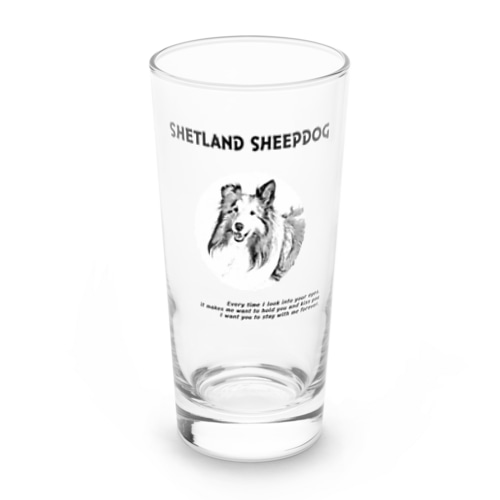 シェルティ　イラスト　forever Long Sized Water Glass