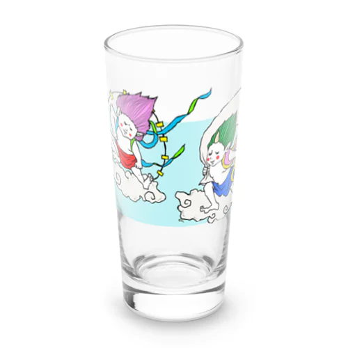 ヤマモトエリ　ふうじんらいじん(ブルー) Long Sized Water Glass