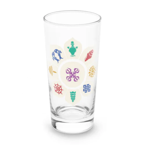 チベットの八吉祥（背景透過） Long Sized Water Glass