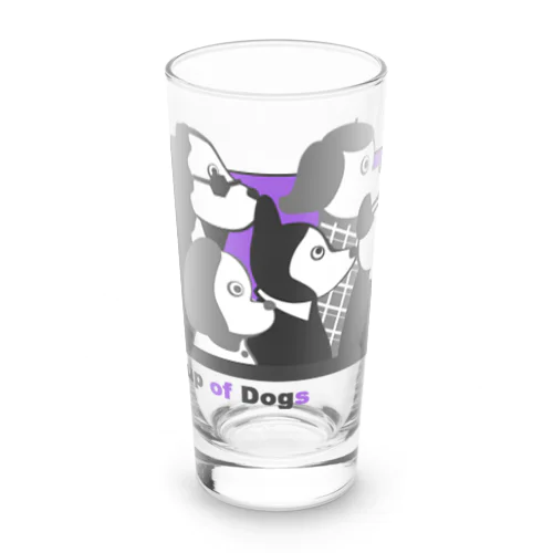 犬の群像（紫） Long Sized Water Glass