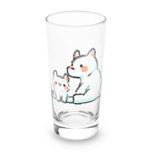 ふわふわシロクマ親子 Long Sized Water Glass