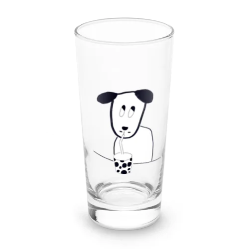 A puppy who loves milk tea. Long Sized Water Glass