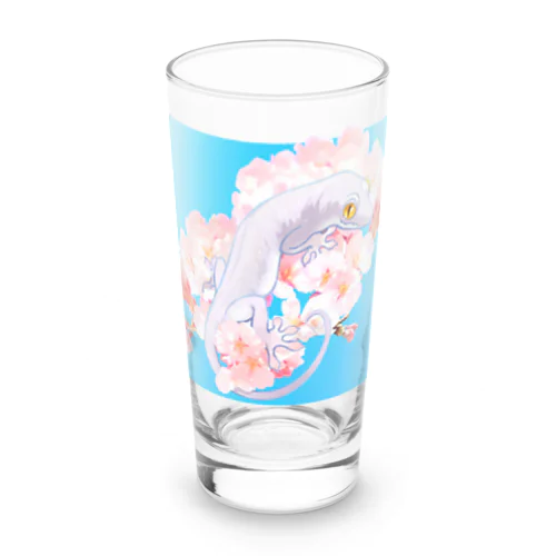 春待ち桜とニホンヤモリ Long Sized Water Glass