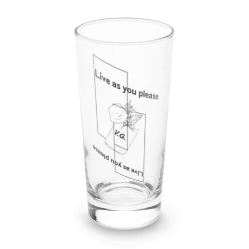 Live as you please Long Sized Water Glass