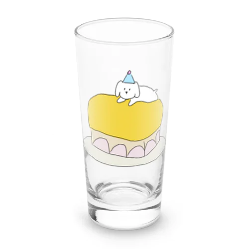 Lovely puppy cake Long Sized Water Glass