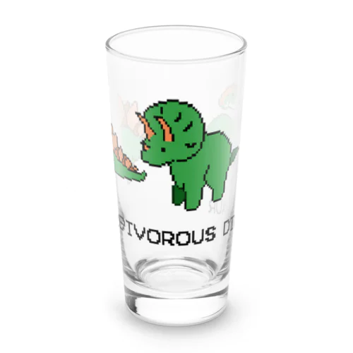 【ドット絵】植物食恐竜(HERBIVOROUS DINOSAUR) Long Sized Water Glass