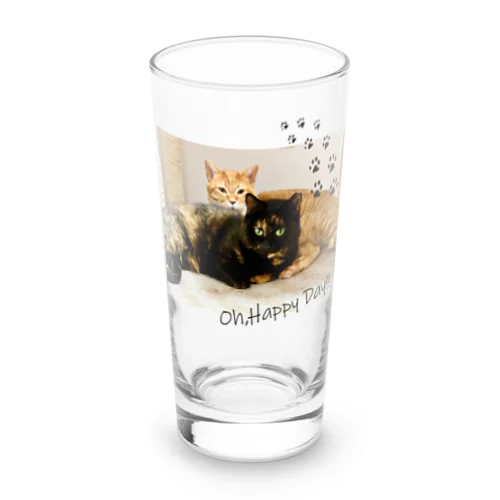 Oh,Happy Day!! -ねこにすと58鹿児島仙巌園パネル展示決定デザイン- Long Sized Water Glass