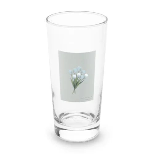 💐 mint green gray × white gray blue . Long Sized Water Glass