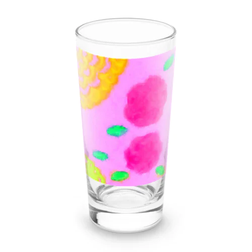 ピンクとお花 Long Sized Water Glass