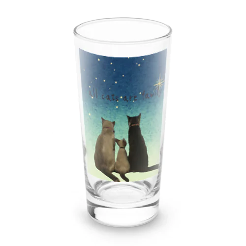 all cats are family Long Sized Water Glass