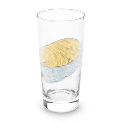 ビニールの下でごめん寝する茶トラ猫 Long Sized Water Glass