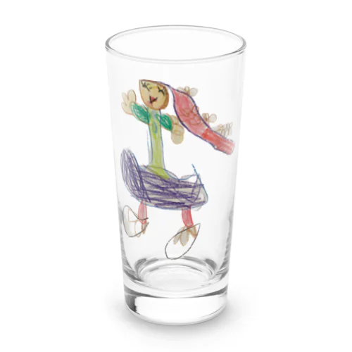 【子どもの絵】長い髪の女の子 Long Sized Water Glass