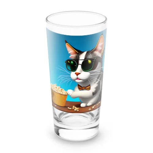 Popcorn Cat Long Sized Water Glass