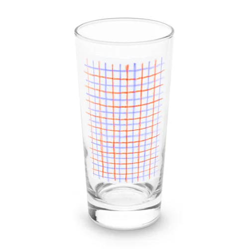 チェック柄 Long Sized Water Glass