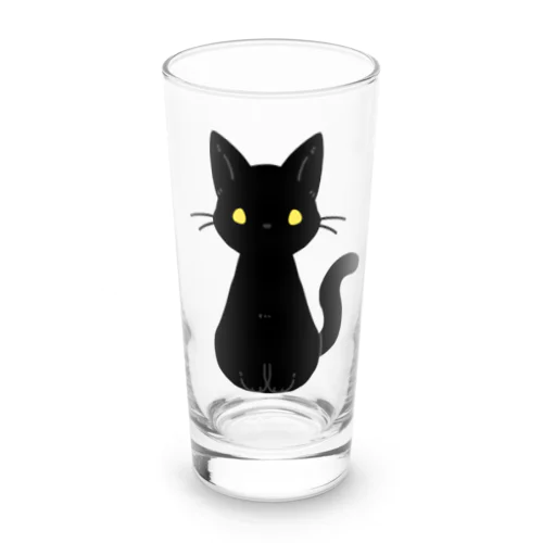 シンプルな金眼の黒猫さん Long Sized Water Glass