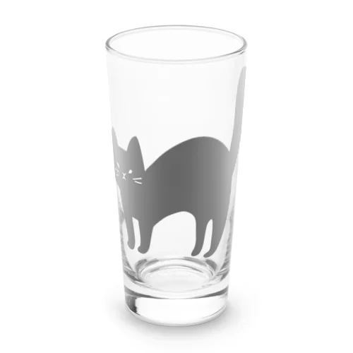 警戒モードのネコ Long Sized Water Glass