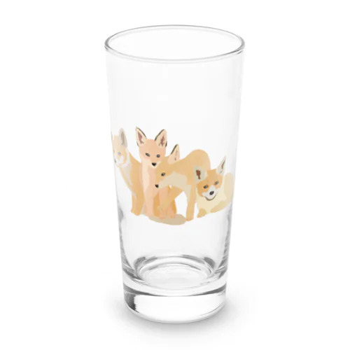 寄り添う　キツネたち Long Sized Water Glass