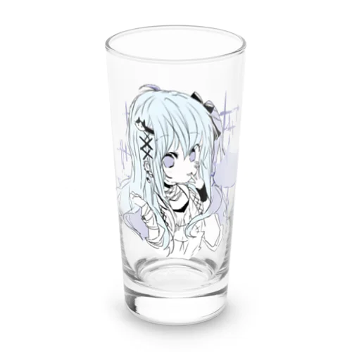 淡色青紫系女の子 Long Sized Water Glass