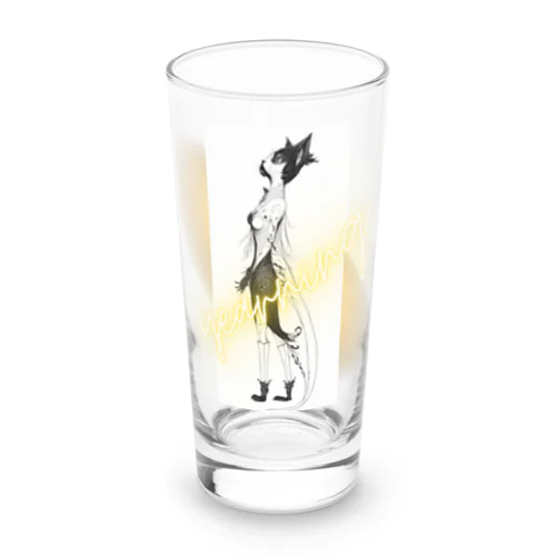 猫の妖精は未知の世界に憧れている！ Cat fairies yearn for the unknown! Long Sized Water Glass