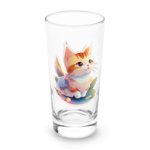 愛くるしい表情で見上げるキュートなネコちゃん Long Sized Water Glass