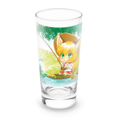 釣り吉お稲荷ちゃんと河童の河姫ちゃん Long Sized Water Glass