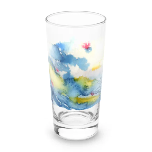 水彩ペイント・和風の抽象画 Long Sized Water Glass