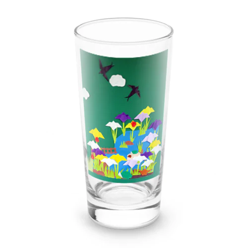 壁面シリーズ　ツバメとあやめ Long Sized Water Glass